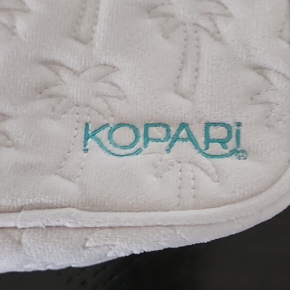 KOPARI Makeup Bag Travel Toiletries Cosmetic Zippered Palm Tree White - Picture 2 of 7